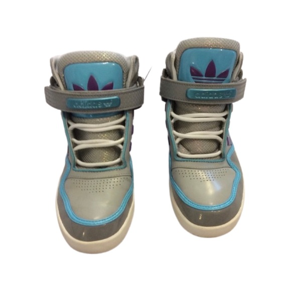 Adidas EVM 004001 High Tops Size Gray Blue Purpl